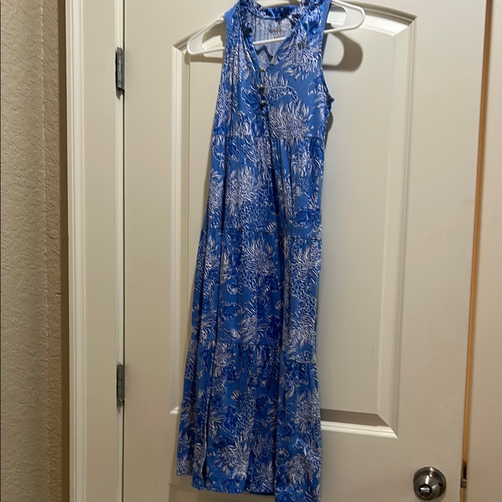 Blue Floral Sleeveless Dress. Lily Pulitzer